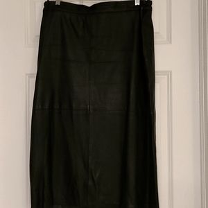Genuine Leather black retro skirt